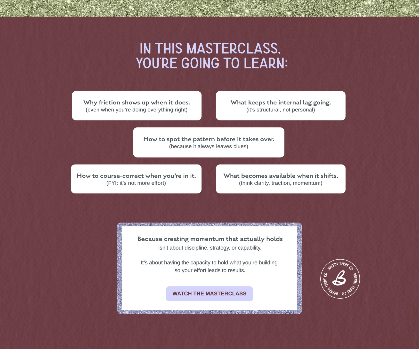 What you’ll learn in the Moving Through Your Expansion Edge masterclass about friction, internal patterns, and building sustainable momentum for growth-driven women in business