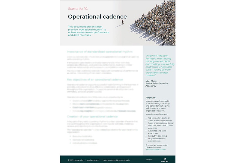 Operation Cadence Guide from inspir'em