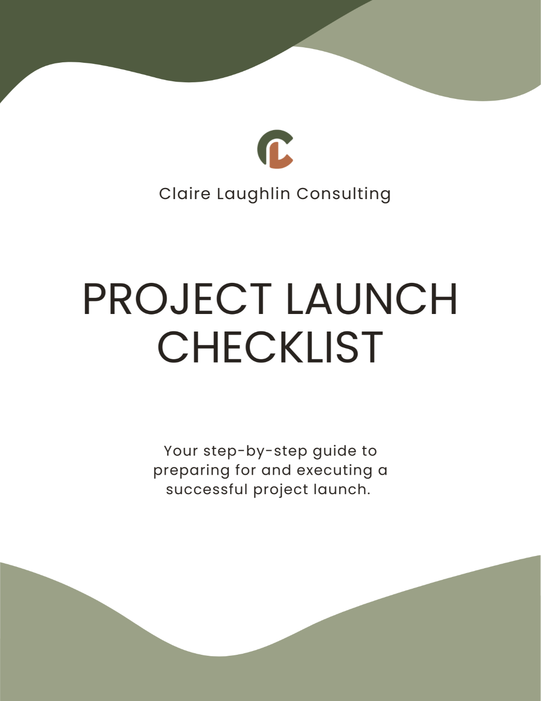 Preview of cover, project launch checklist