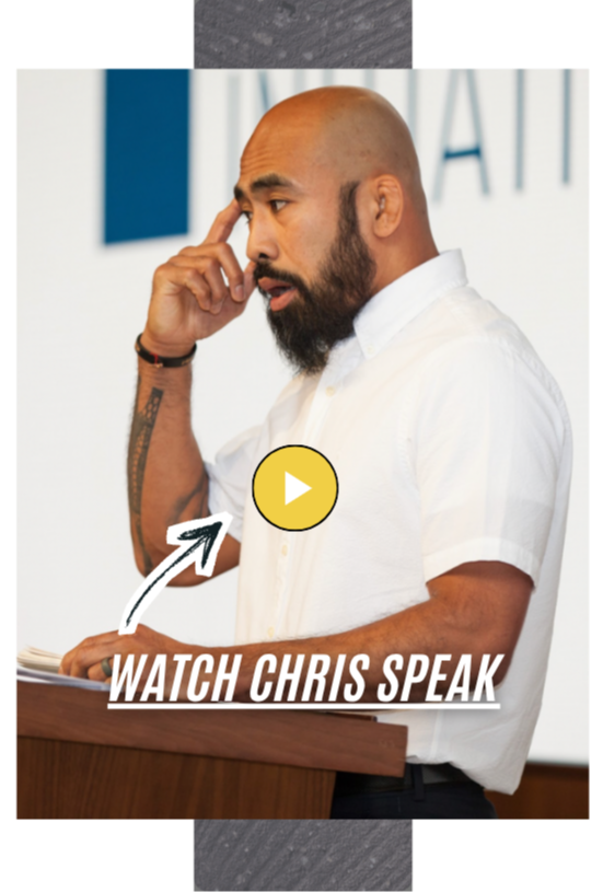 Chris Romulo speaking directly to camera, video thumbnail for Watch Chris Speak