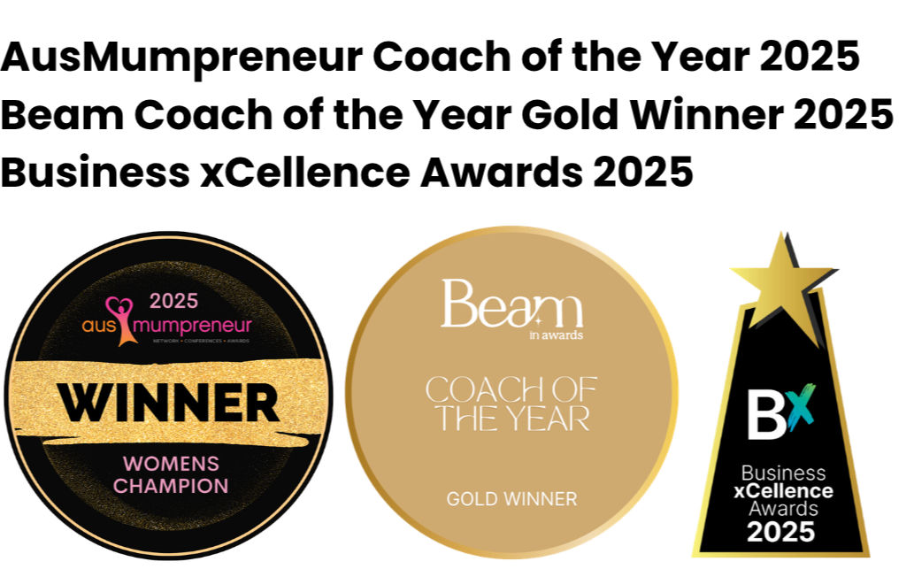 Awards – AusMumpreneur, Beam Coach of the Year, Business xCellence 2025