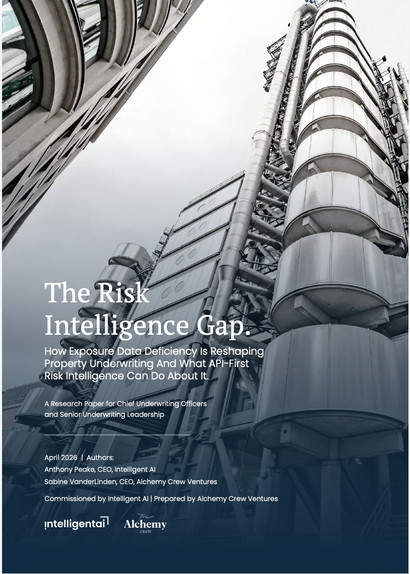 Report Cover: The Risk Intelligence Gap, Published Q2 2026, Authored by Sabine VanderLinden and Anthony Peake