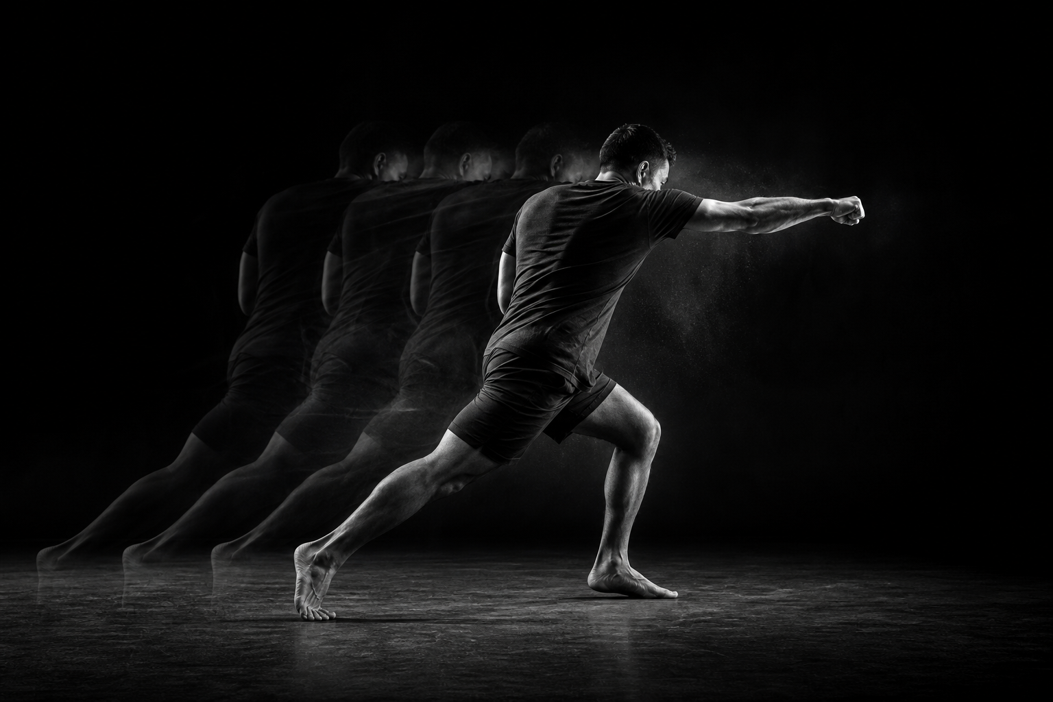 Athlete moving at speed during live training