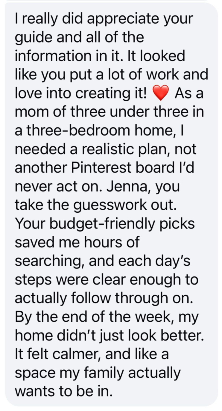 testimonial from an empty nester saying that the calmer lights they added have made it a much more relaxing and enjoyable home