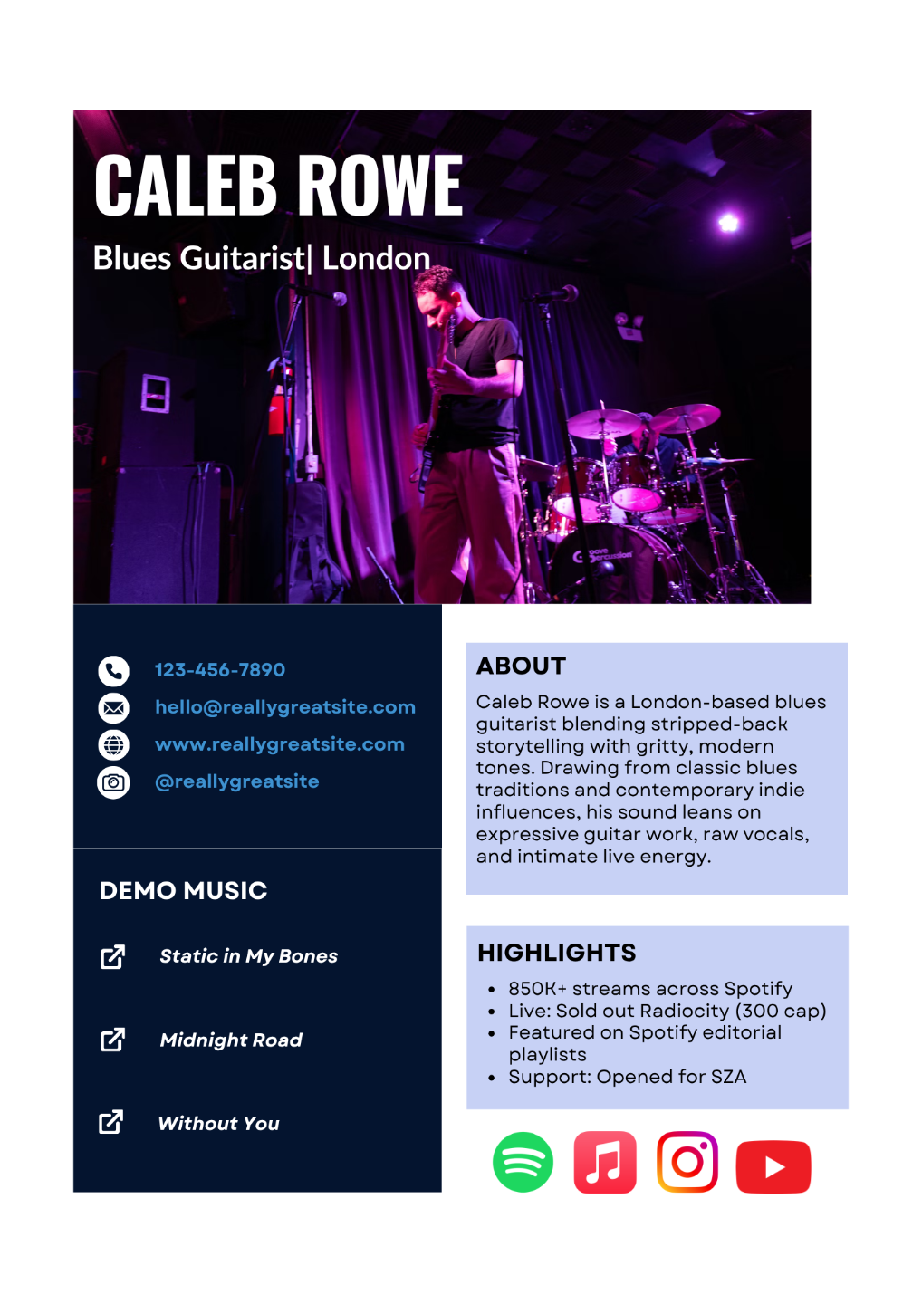 Sample EPK of Musician