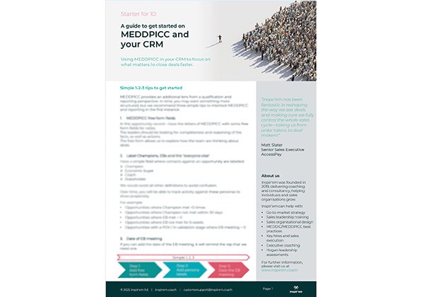 MEDDPICC and your CRM guide