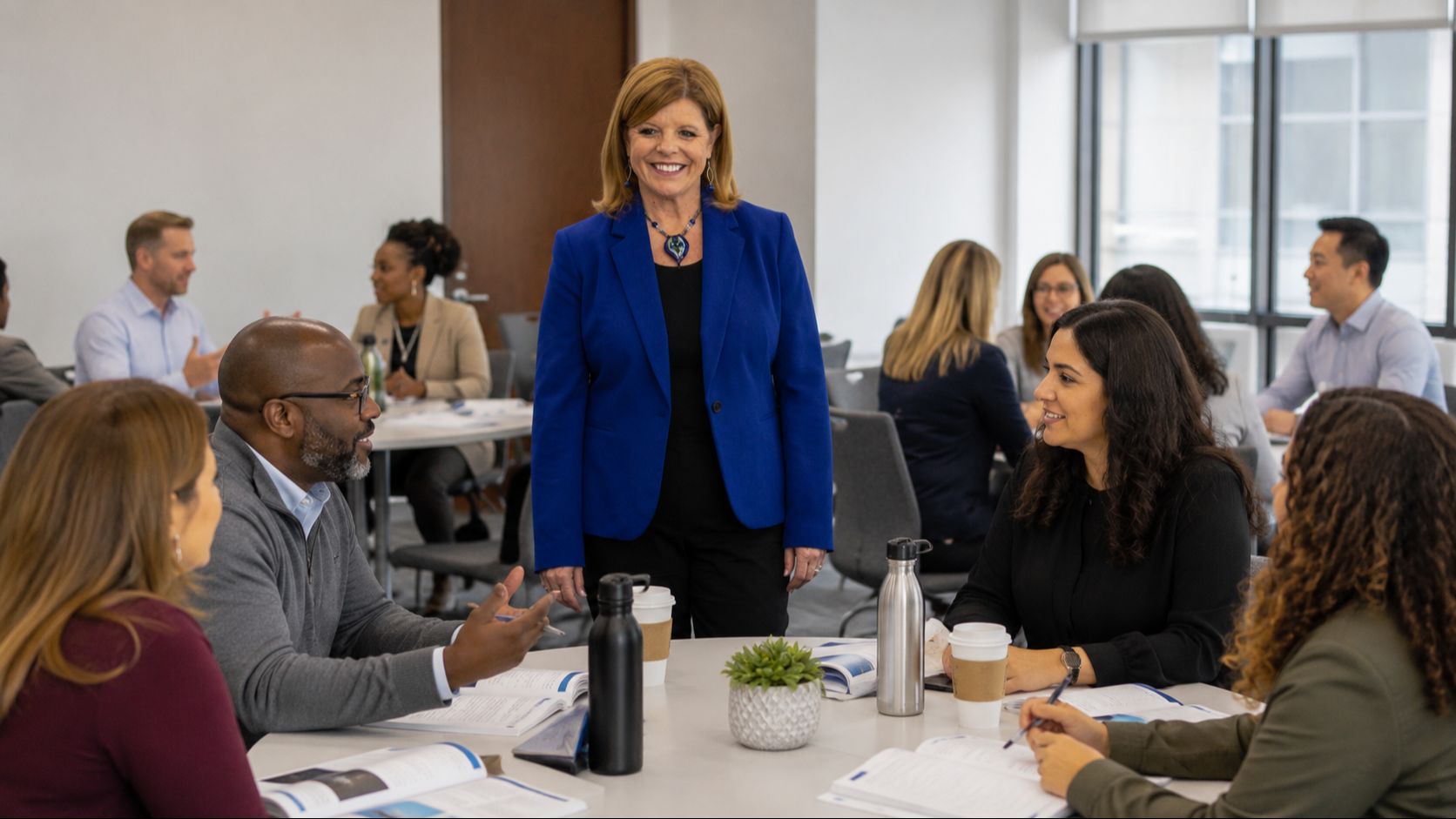 Dr. Janel Anderson leading a resilience training session for professionals navigating workplace change