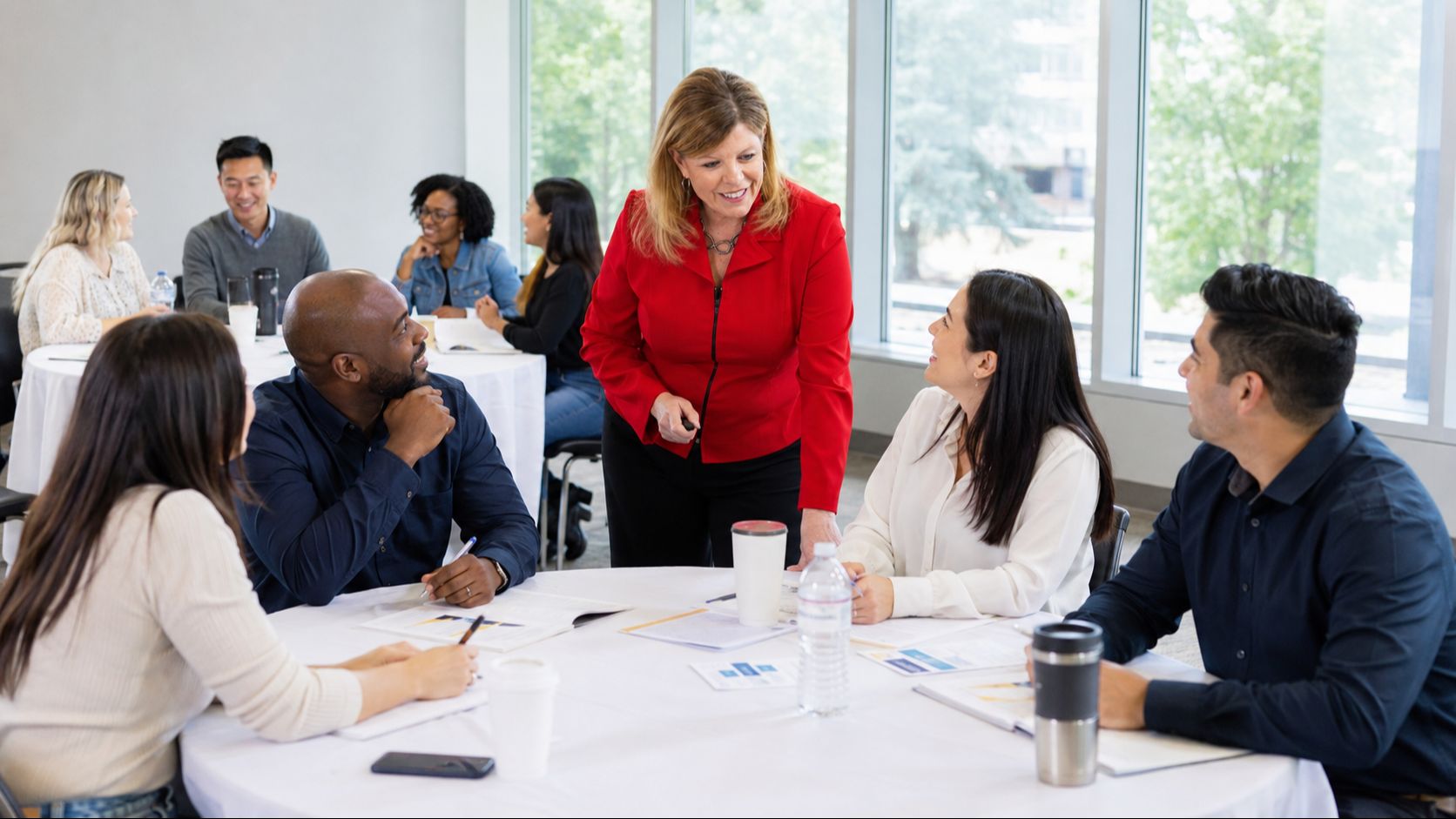 Dr. Janel Anderson facilitating a situational leadership training workshop for managers
