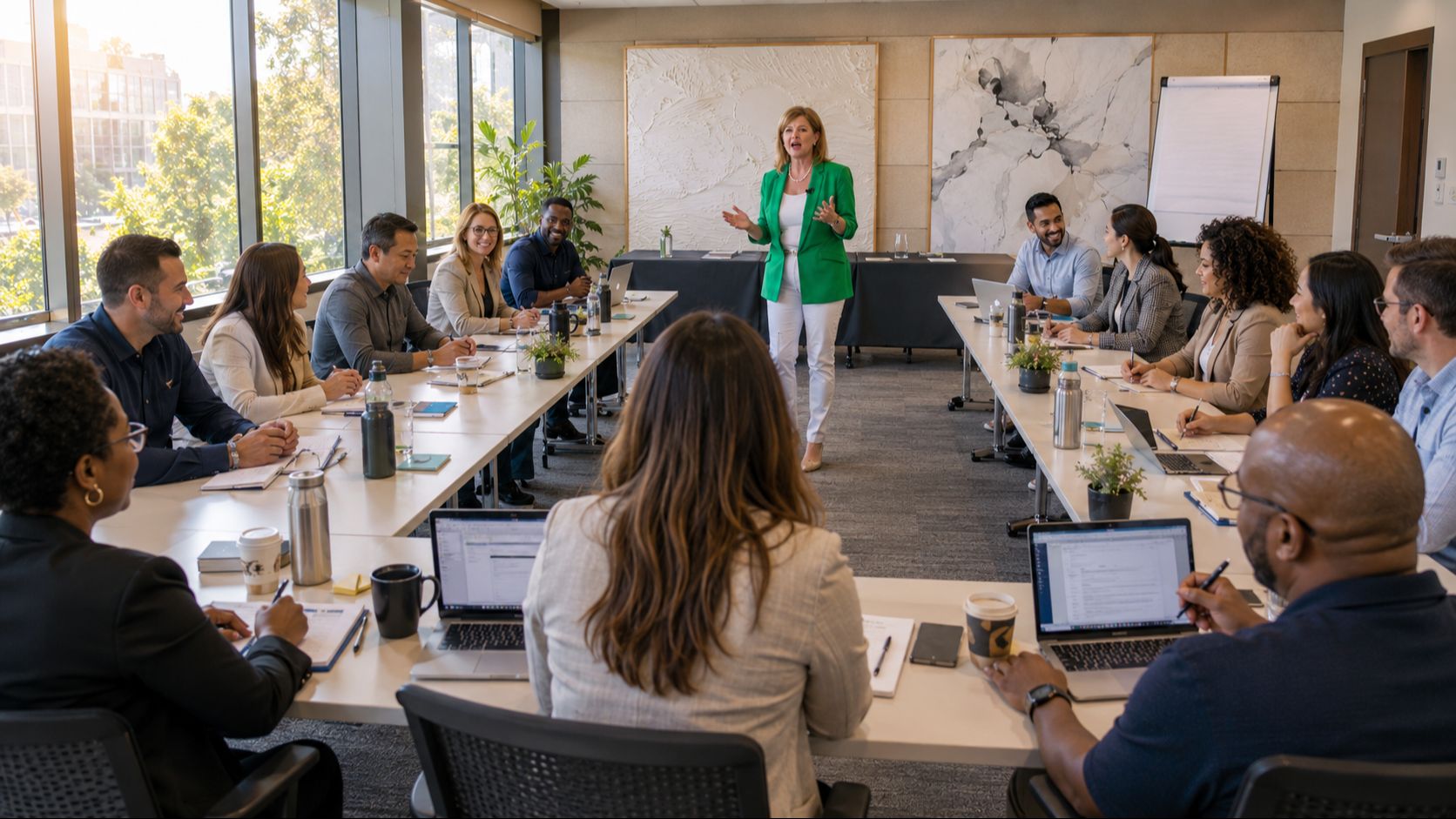 Dr. Janel Anderson facilitating a training workshop on navigating difficult people and situations at work