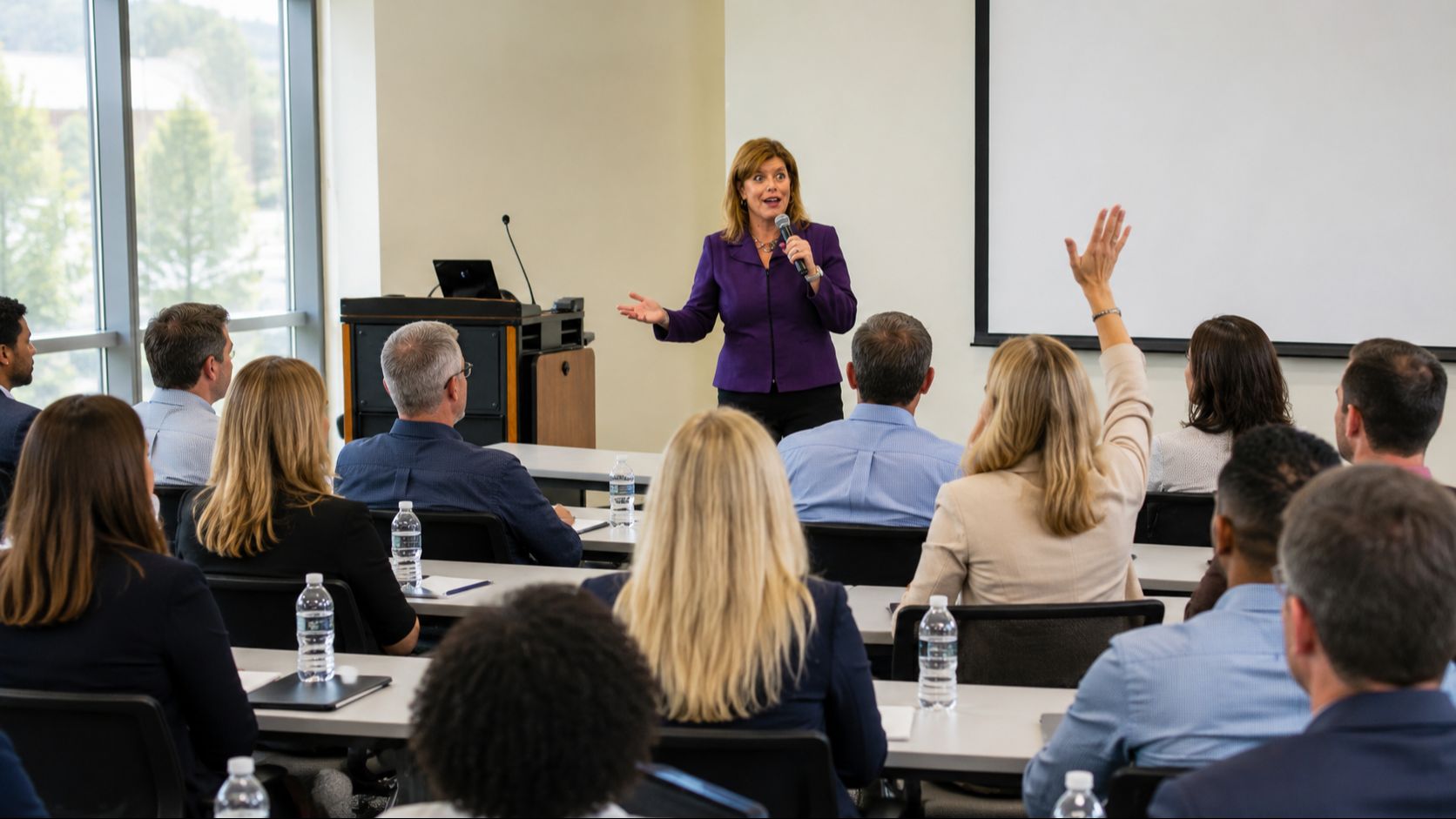 Dr. Janel Anderson leading a technical presentation skills training session for subject matter experts