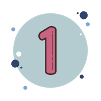 illustrated icon of number 1