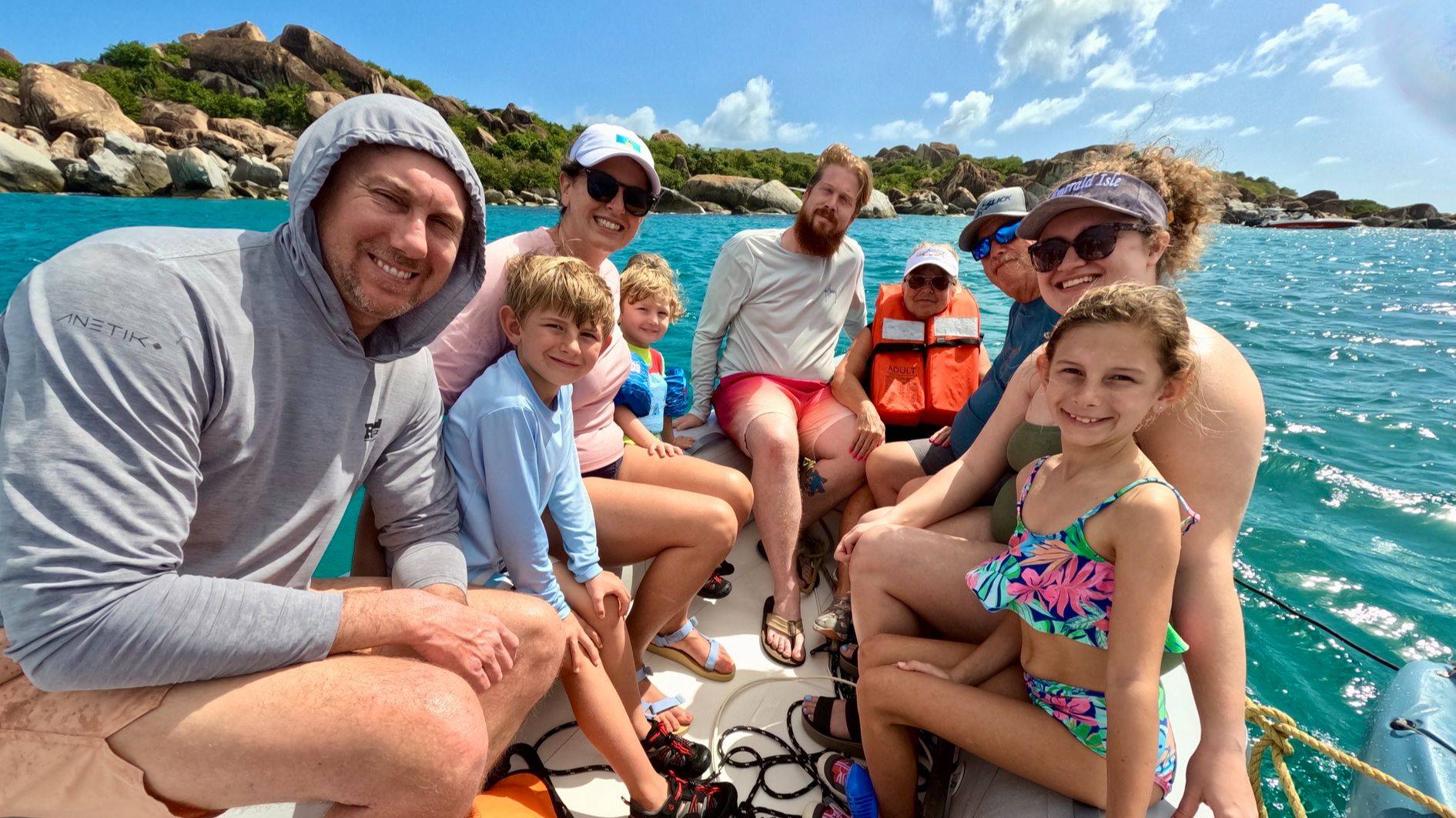 Picture of a family sailing in the British Virgin Islands