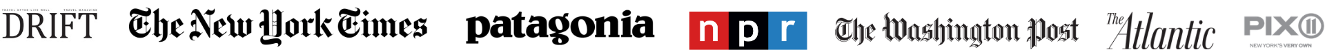 Drift, The New York Times, Patagonia, NPR, The Washington Post, The Atlantic, PIX 11