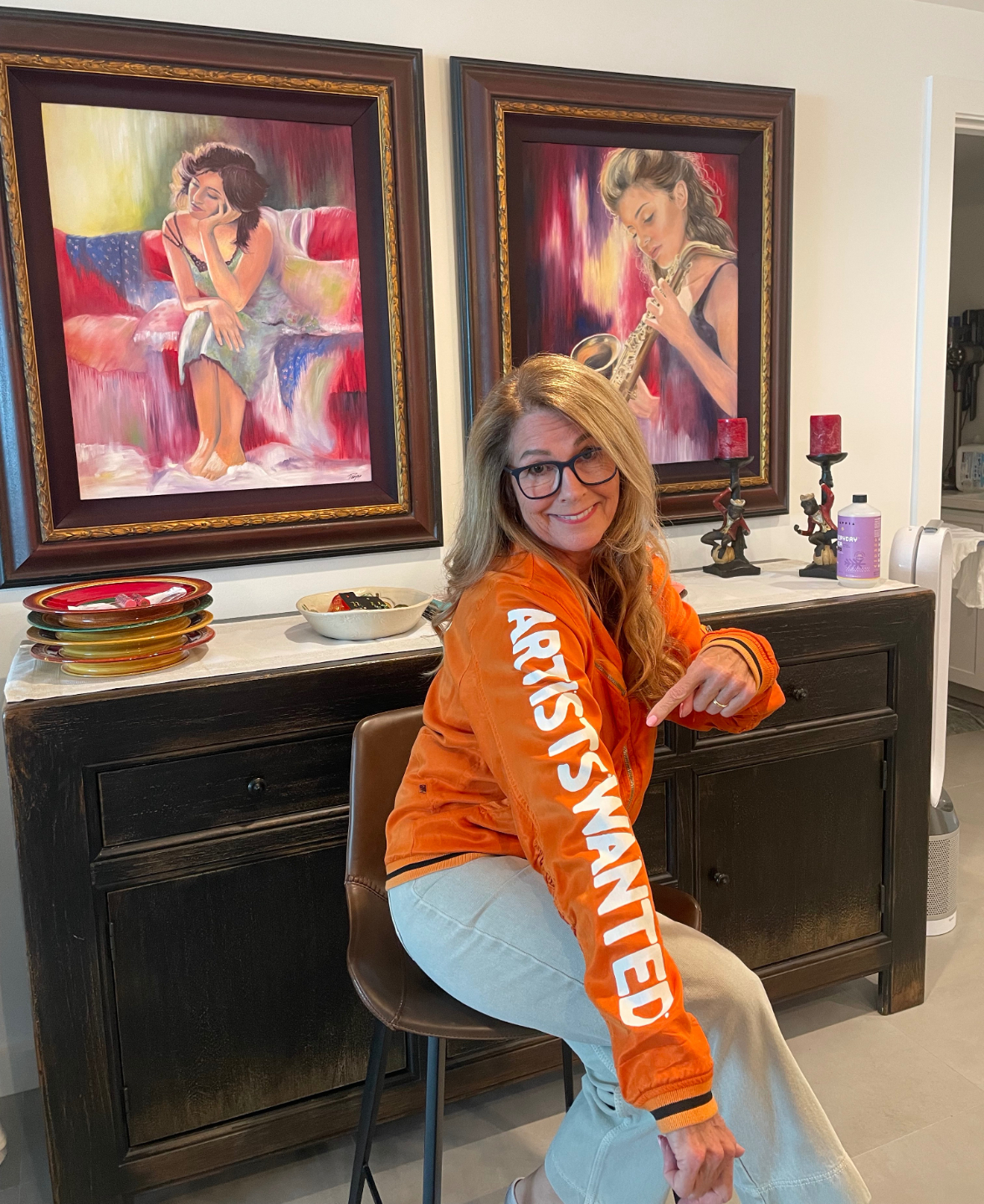 Pomm in her studio