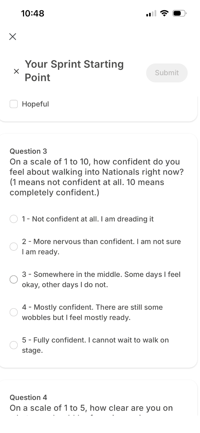 Course content view in the MWM app