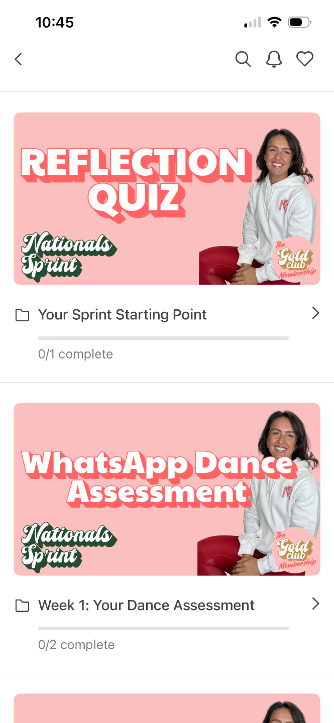 Lesson view in the MWM app