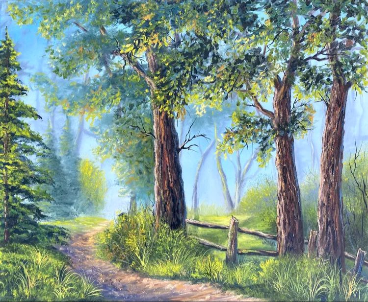 A colorful tree painting created with Happy Cloud Art Studio