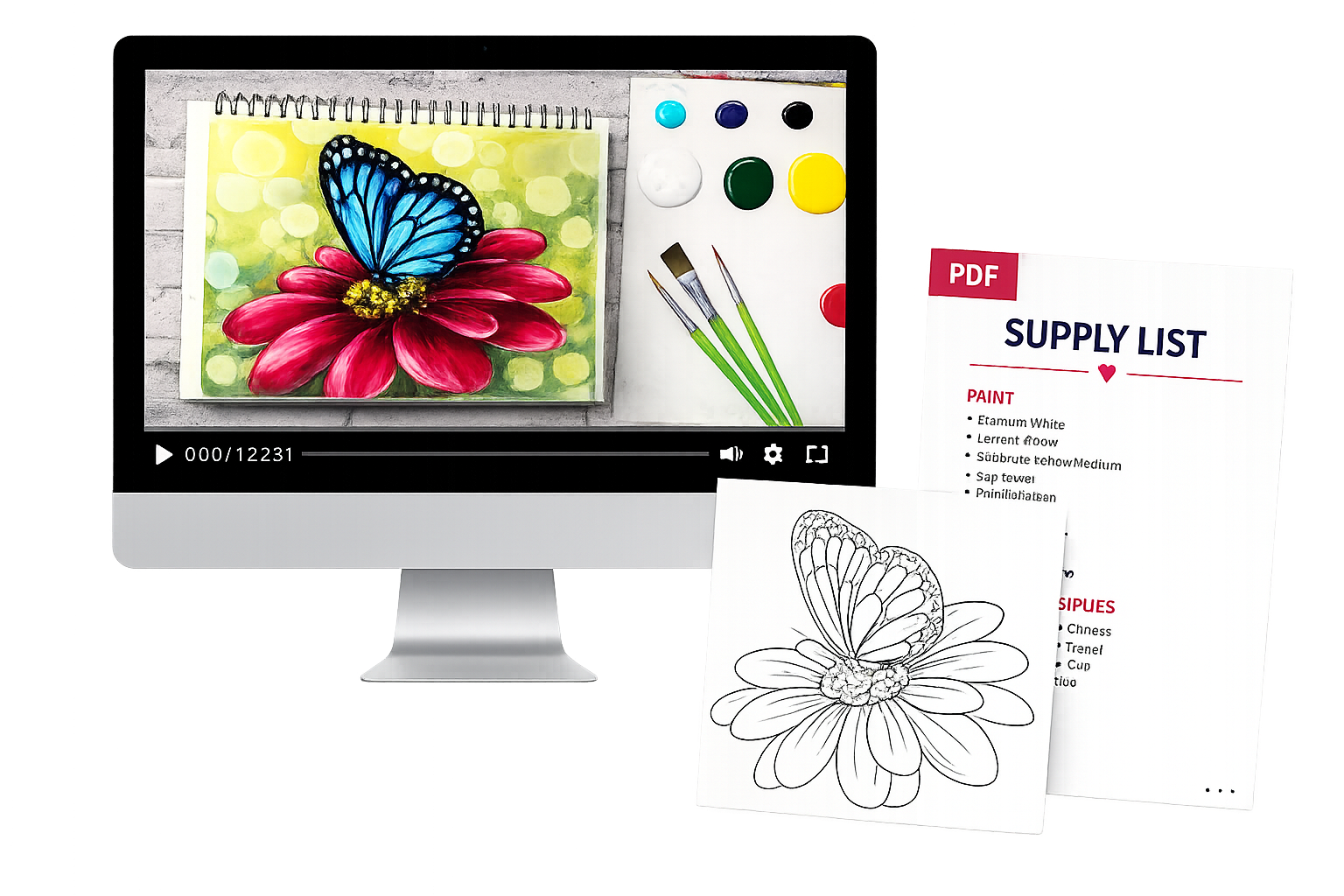 Happy Cloud Art Studio butterfly painting tutorial
