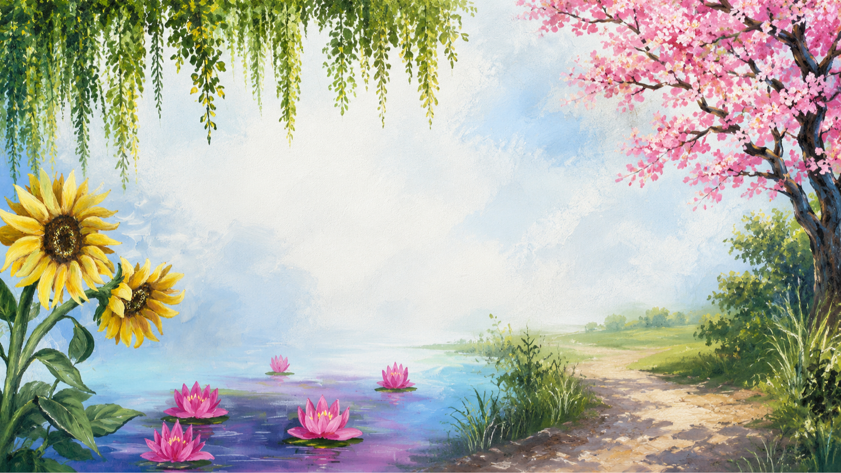 Featured landscape painting for an upcoming Happy Cloud Art Studio event