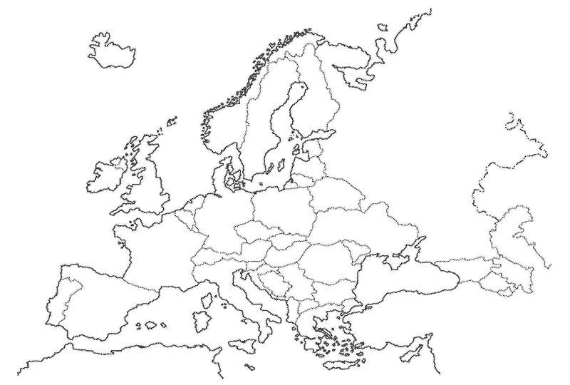 Map of Europe with the cities connected to Murcia