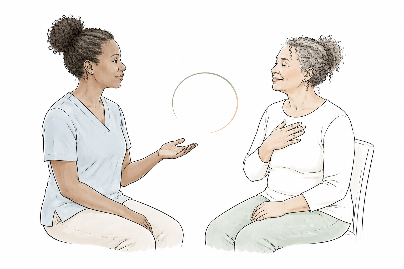 Massage therapists exploring embodied light-touch practice