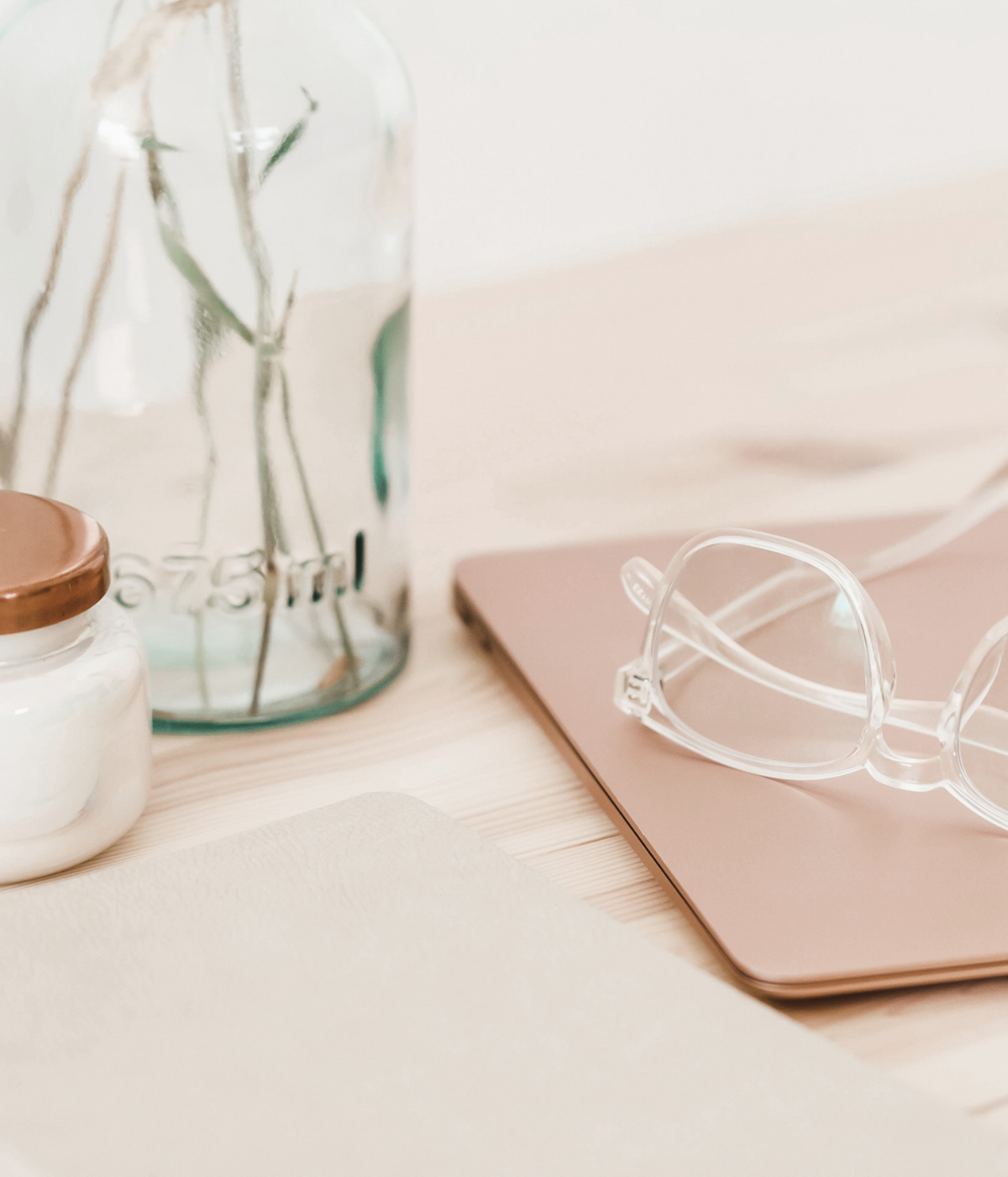 glasses on a computer