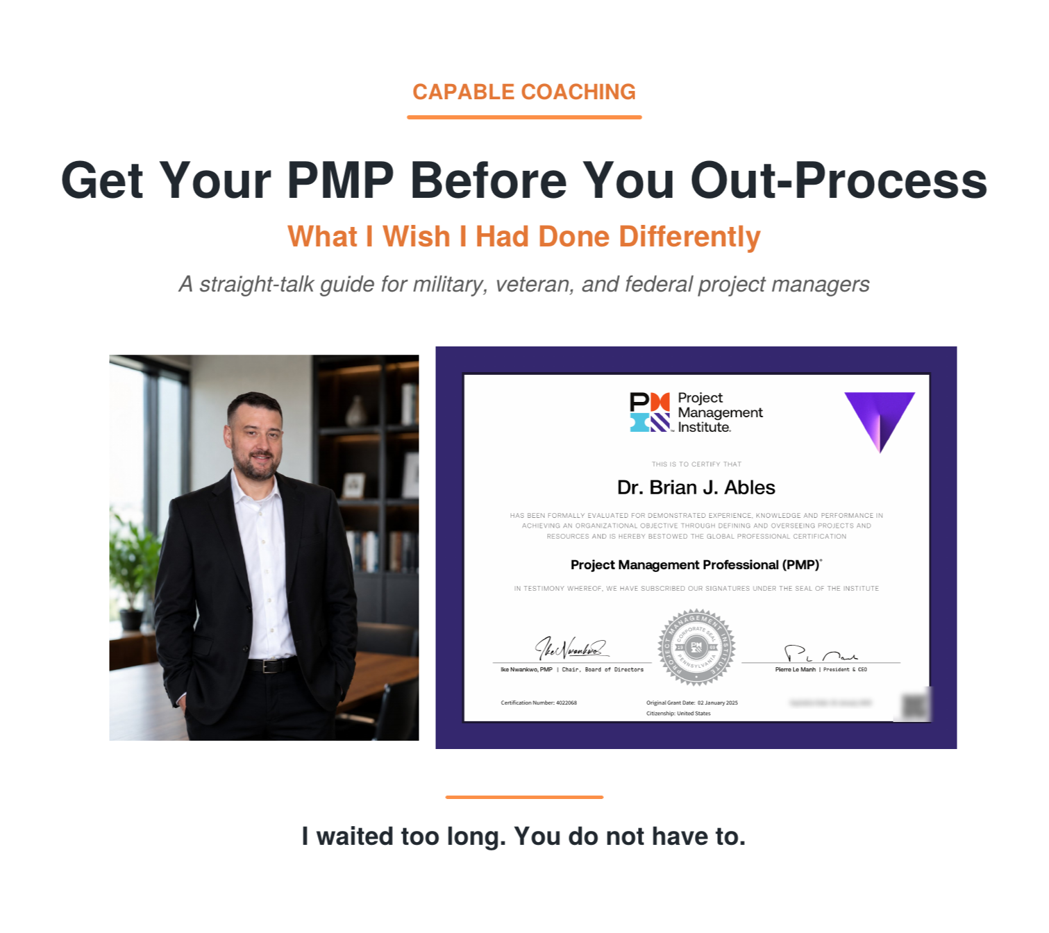 Get Your PMP Before You Out-Process guide cover