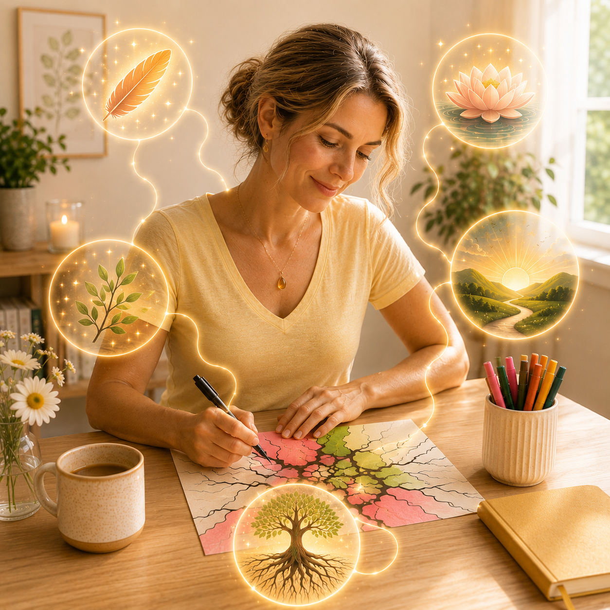 HeartFlow mindful drawing reflection for boundaries and self-trust