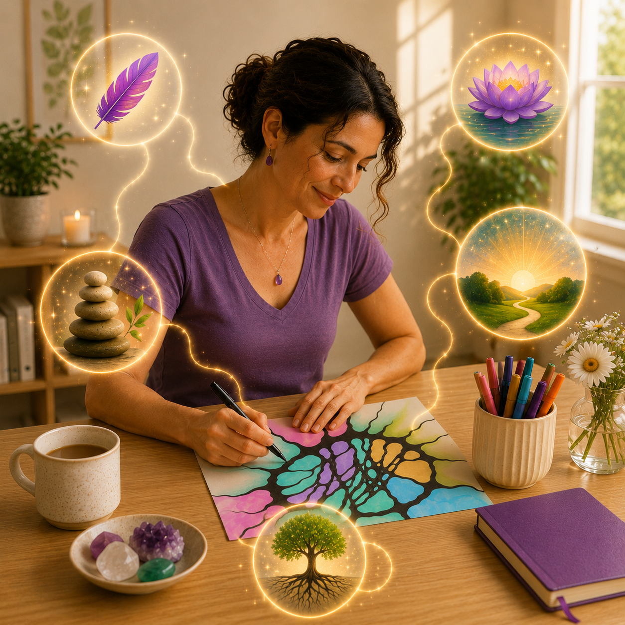 HeartFlow mindful drawing reflection for sensitivity and self-connection