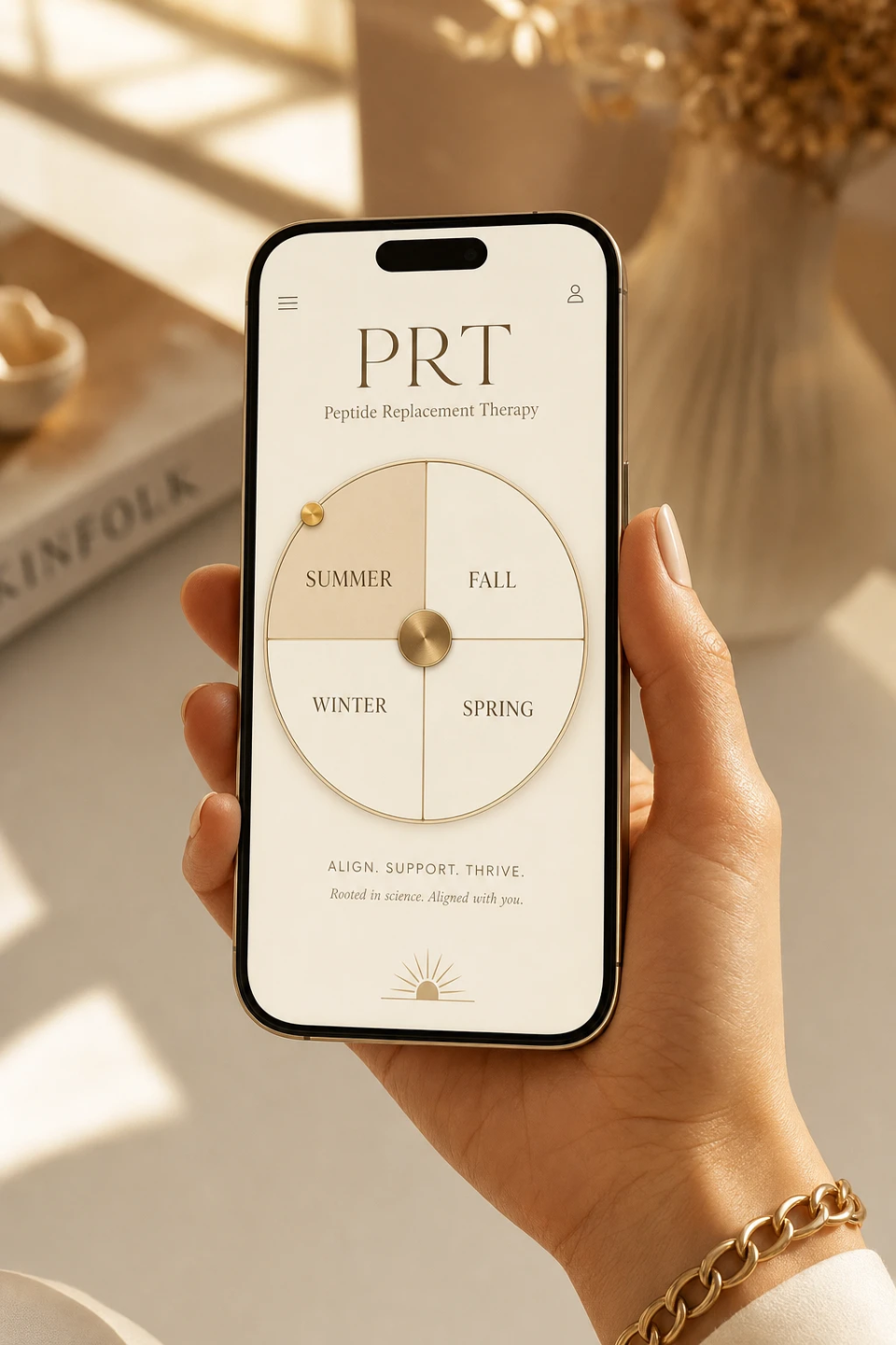 The PRT seasonal rotation framework shown on a phone — Summer, Fall, Winter, Spring