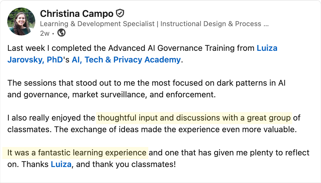 Testimonial - Christina Campo