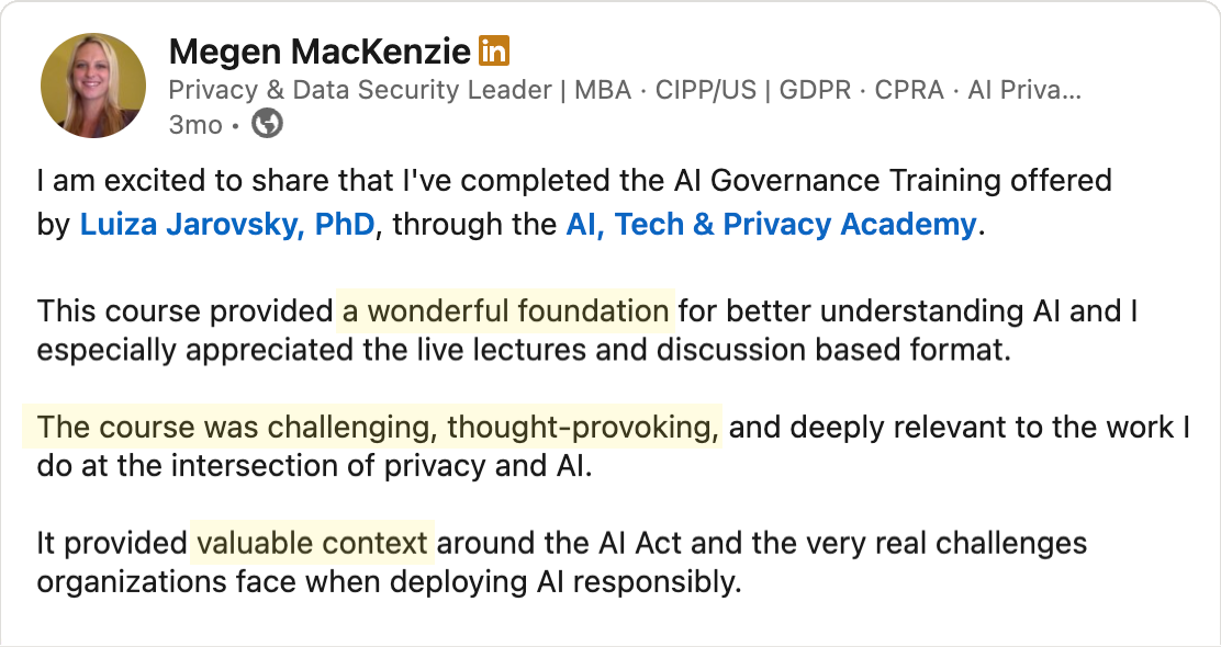 Testimonial - Megen MacKenzie