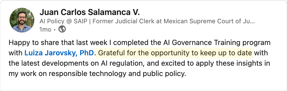 Testimonial - Juan Carlos Salamanca