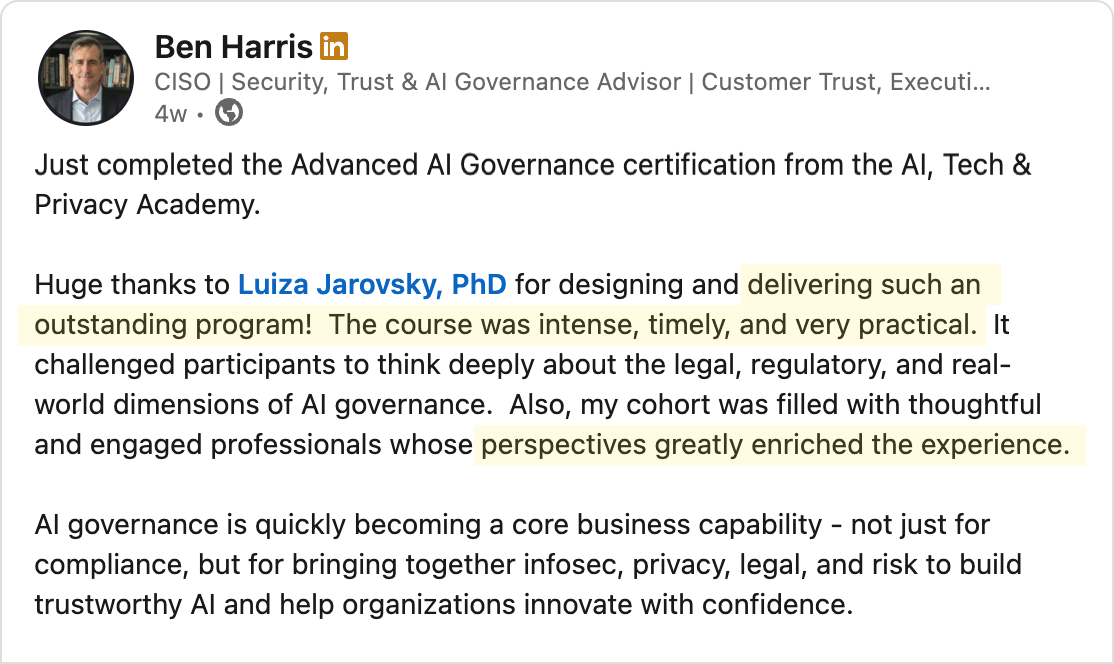 Testimonial - Ben Harris