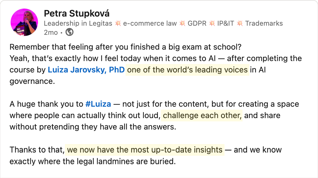 Testimonial - Petra Stupková