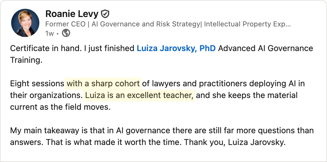 Testimonial - Roanie Levy