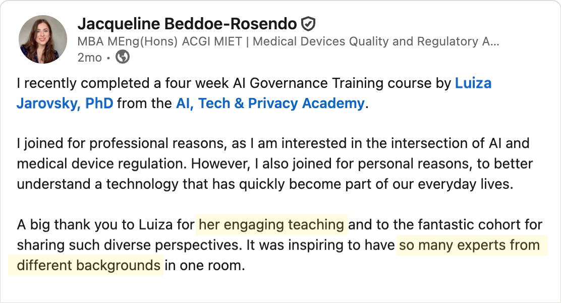 Testimonial - Jacqueline Beddoe-Rosendo