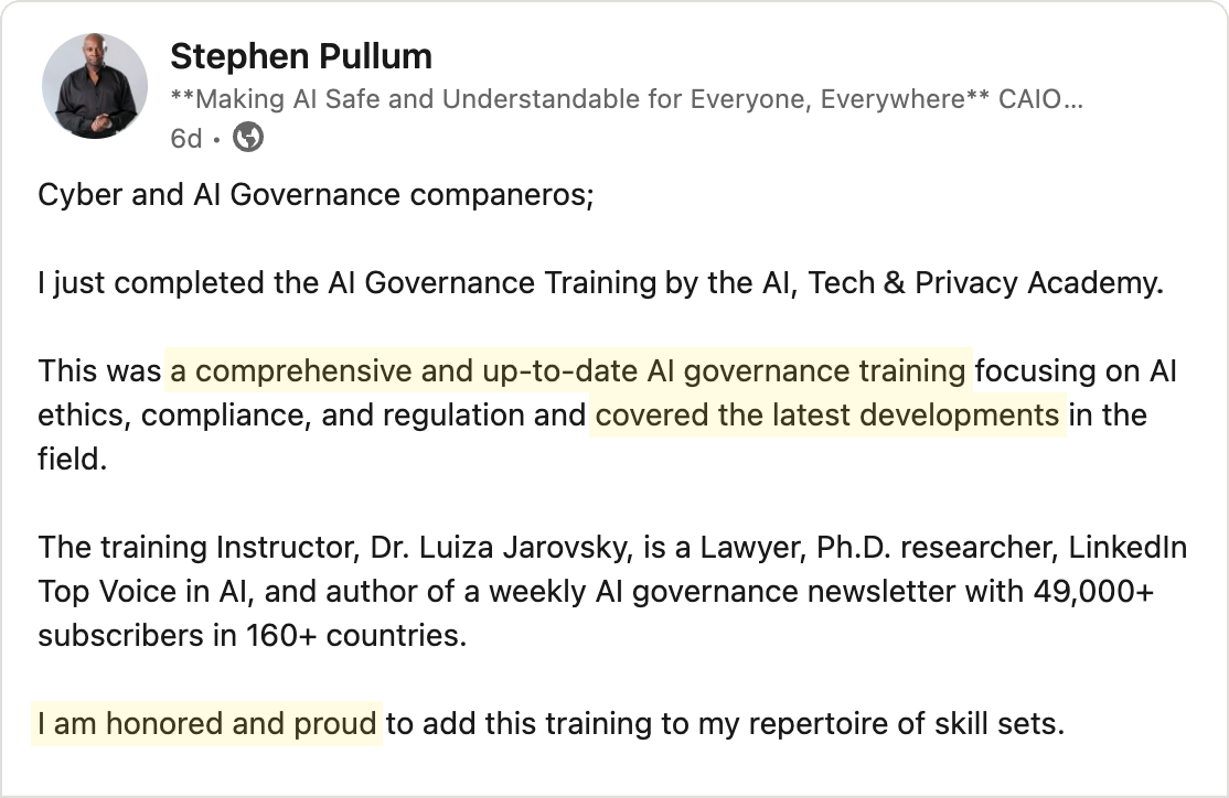 Testimonial - Stephen Pullum