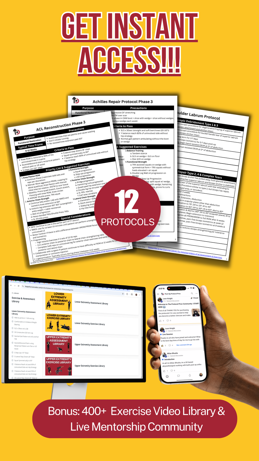 12 Ready-To-Use, Clinically Proven Post-Op Rehab Protocols