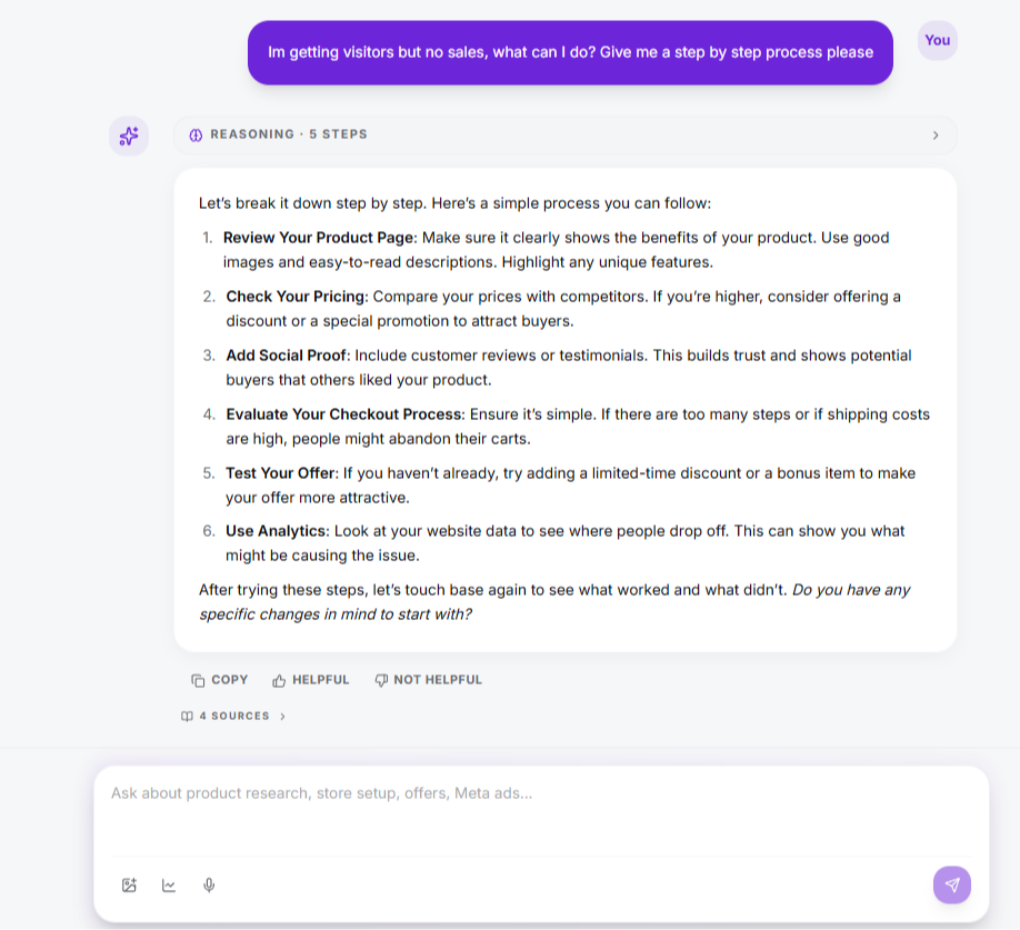 Margarita AI: getting visitors but no sales