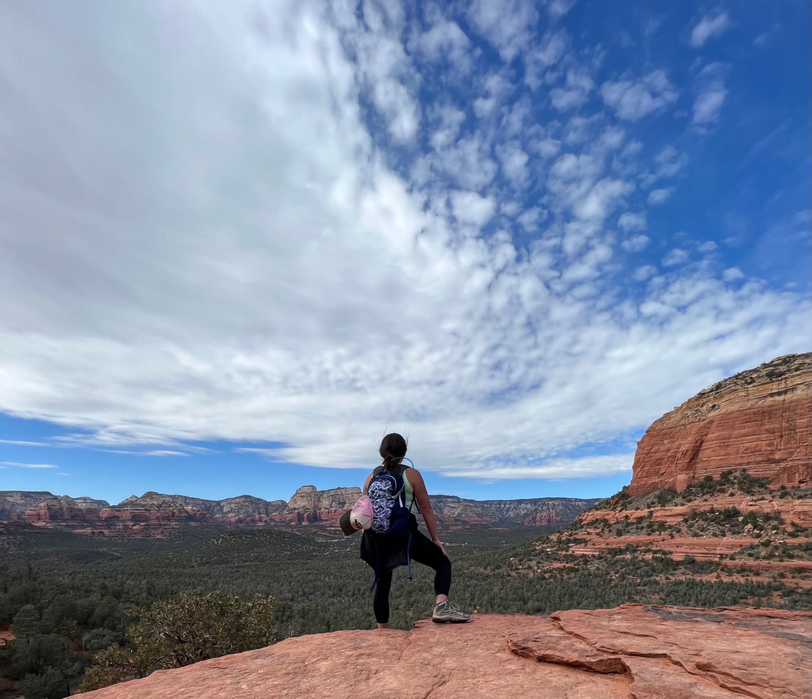 Chelsey looking out over the red rocks in Sedona