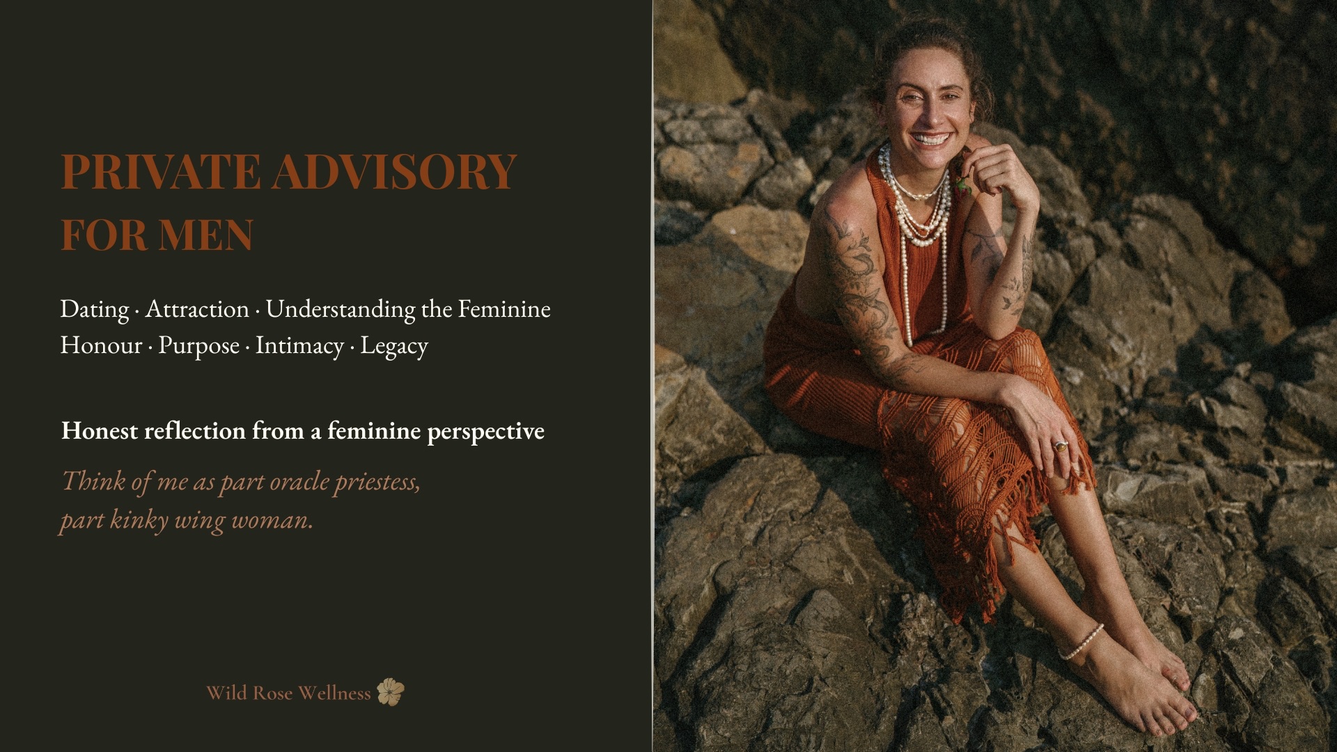 Sophie, founder of Wild Rose Wellness, feminine empowerment, spiritual awakening, Sacred Feminine Mysteries, holistic development, self-discovery, Eros, temple priestess, menstrual cycle awareness, feminine wholeness, Rose Lineage.