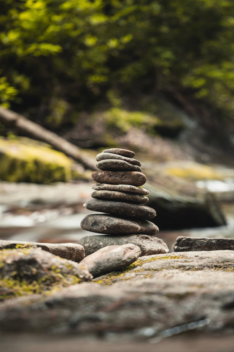 Rocks stacked beautifully in nature. 