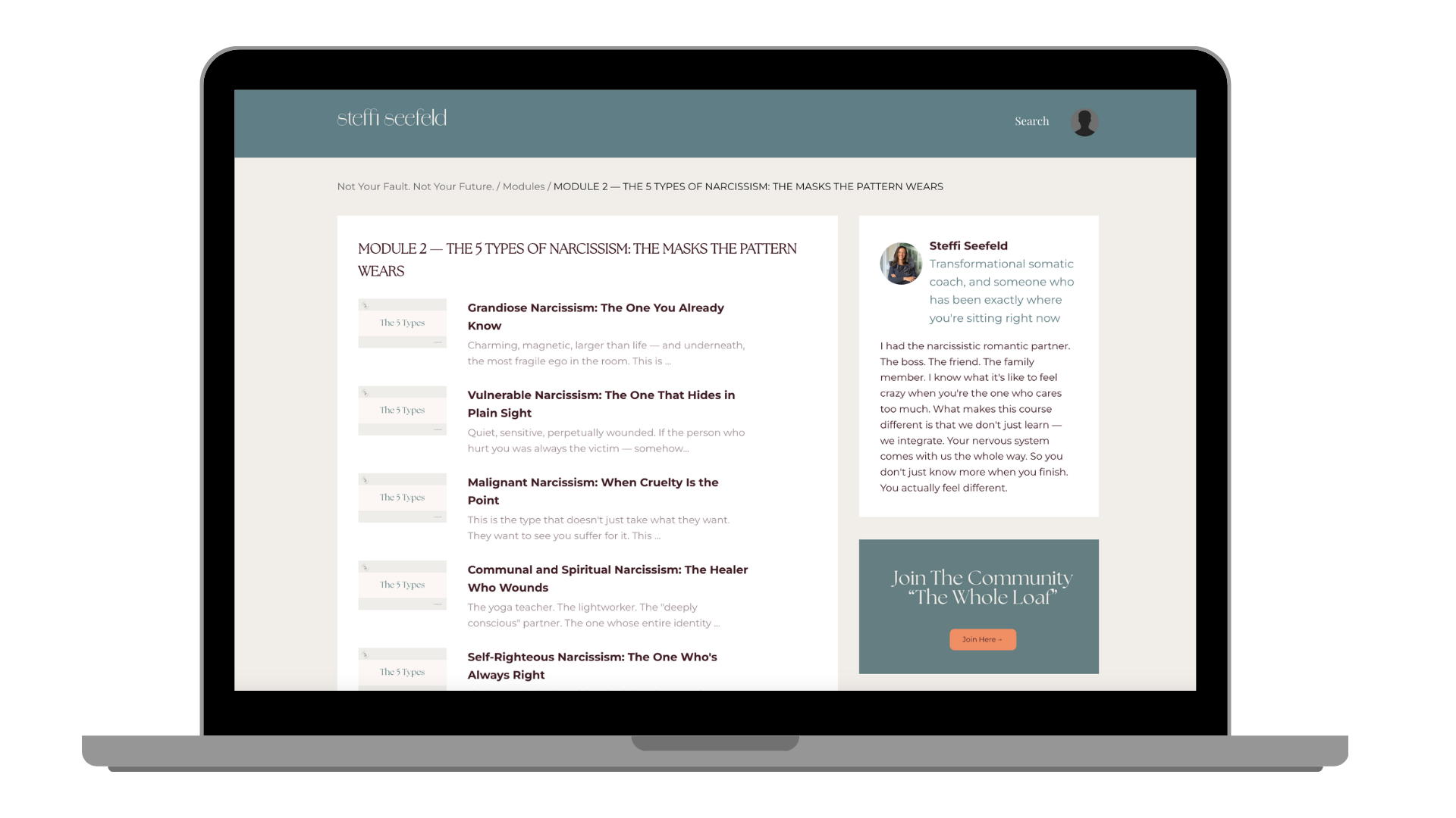 Module 2: The 5 Types of Narcissism — course lesson preview