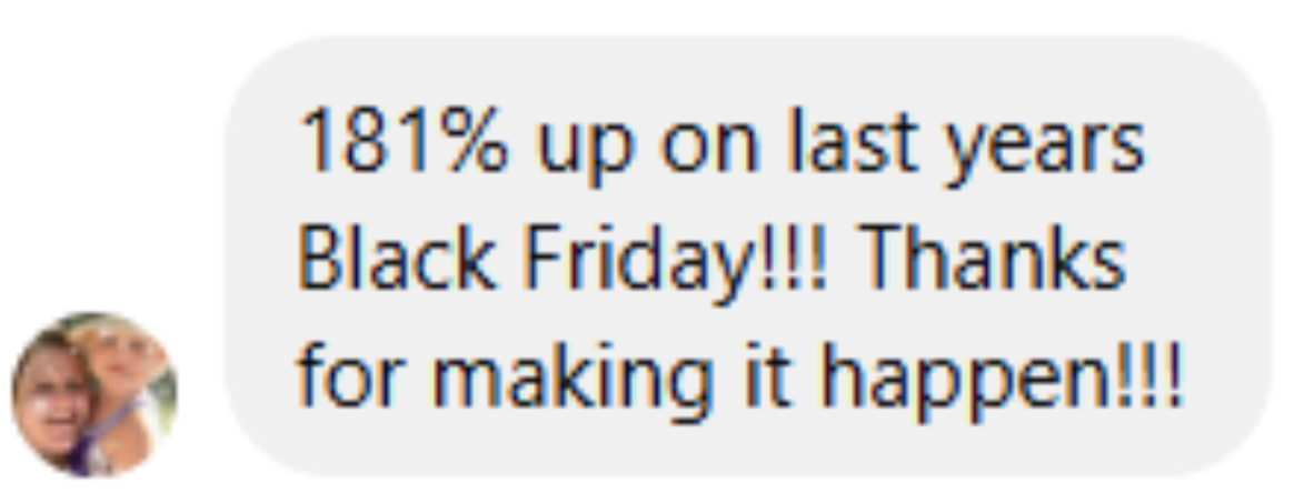 Client results screenshot