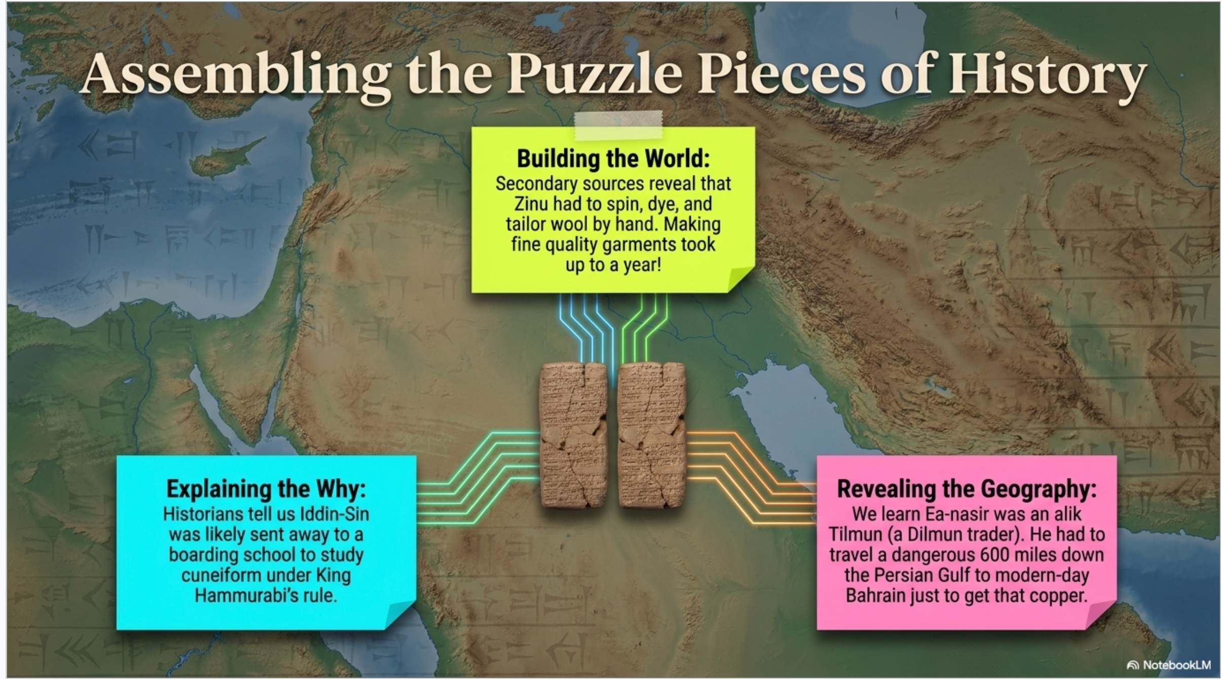 Power point image saying Assembling the Puzzle Pieces of History