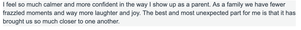 Parent testimonial