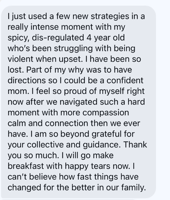 Parent testimonial