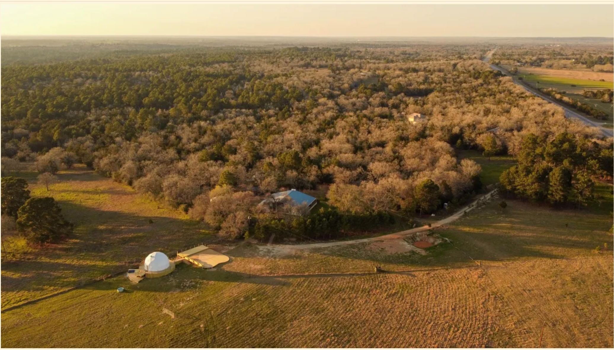 Aerial view of Golden Pine Village
