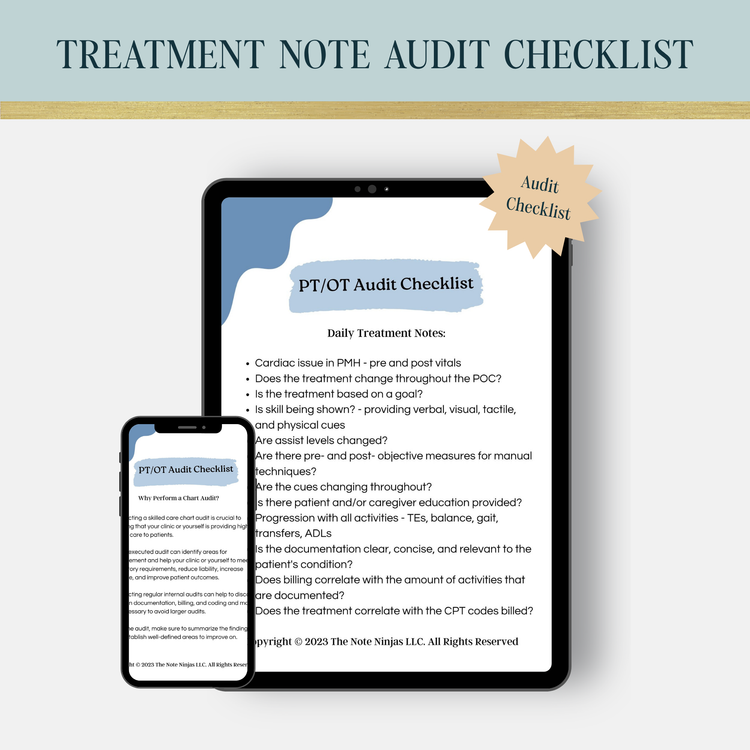 Treatment Note Audit Checklist